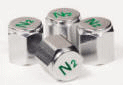 Aluminum Nitrogen Caps with Green N2 logo